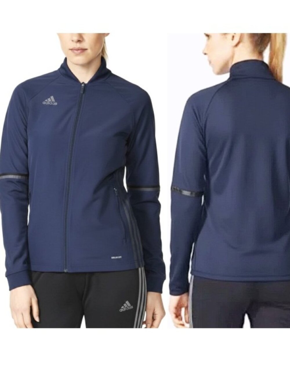 Adidas‎ Activewear Full Zip Long Sleeve Condivo Training Jacket Blue Size Medium